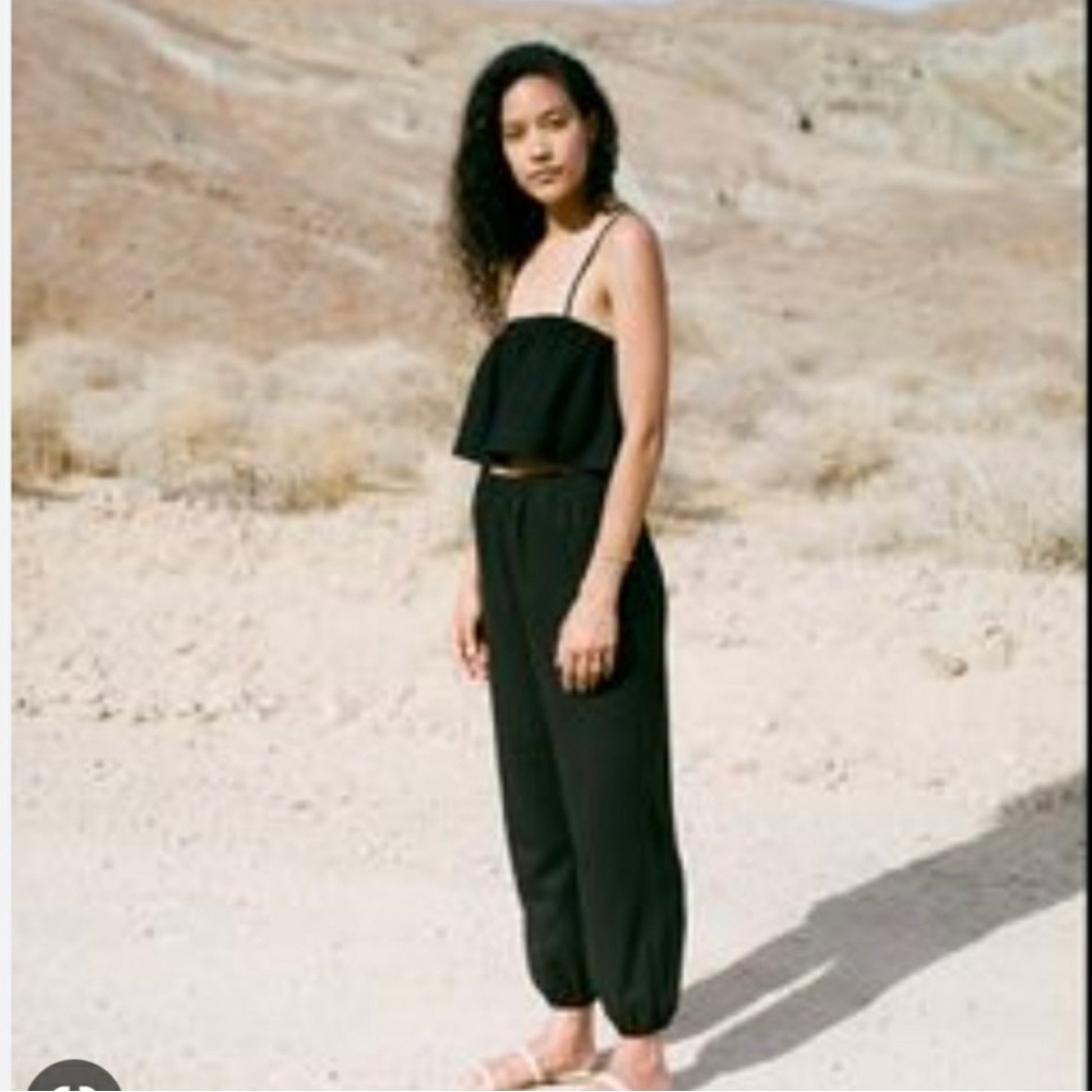 OZMA of California Silk Noil Set in Black Sz L